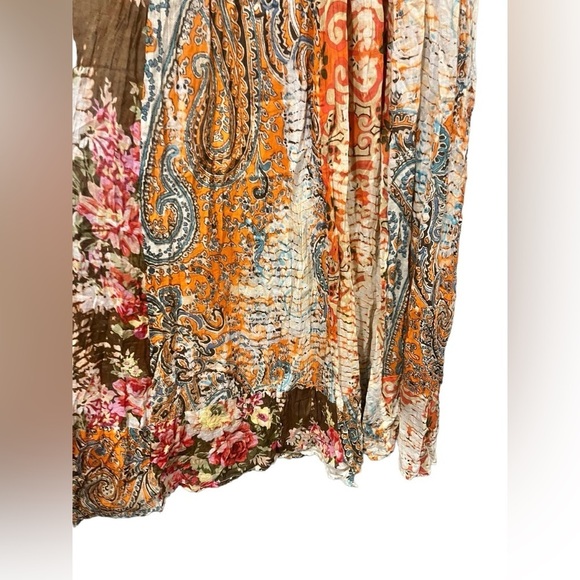 Solitaire Size Small Maxi Length Dress Orange Color all Over Print Summer - Picture 3 of 9